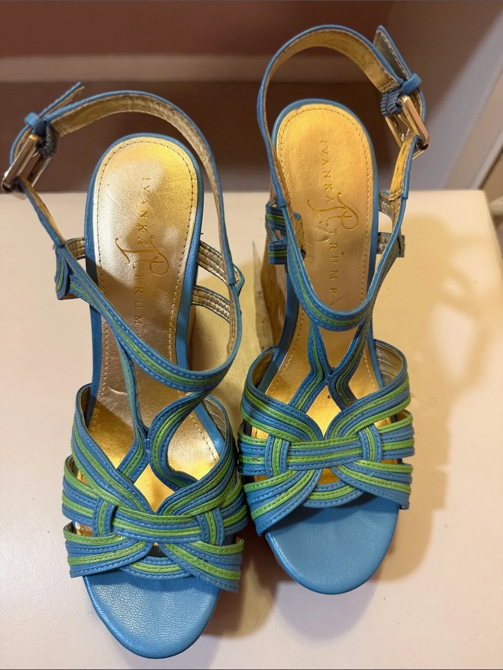 Blue & Green Strappy Women's Sandals
